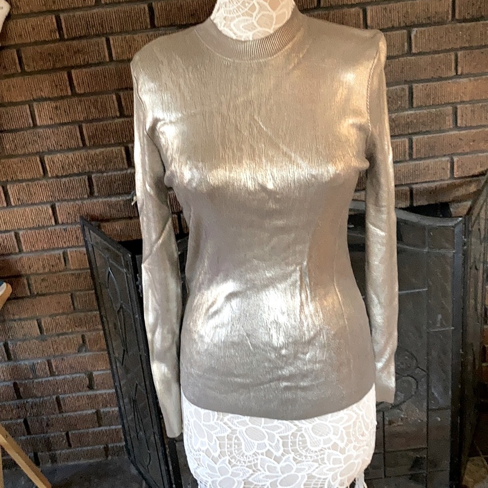 Zara bronze gold silver top, size Medium